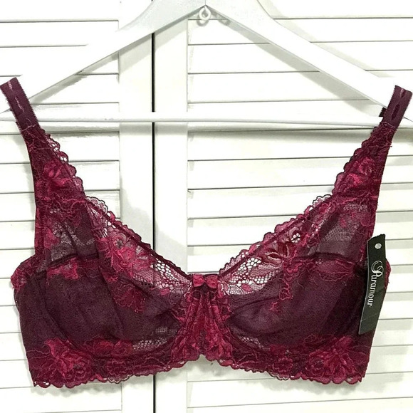 32DDD Paramour by Felina Madison UW‎ Bra Grape Wine NWT - Picture 4 of 11